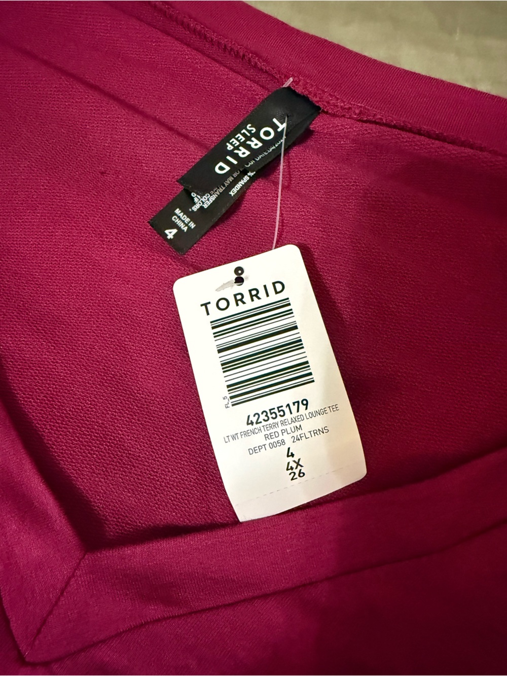 Torrid Sleep Red Plum Lounge Shirt - Picture 4 of 4